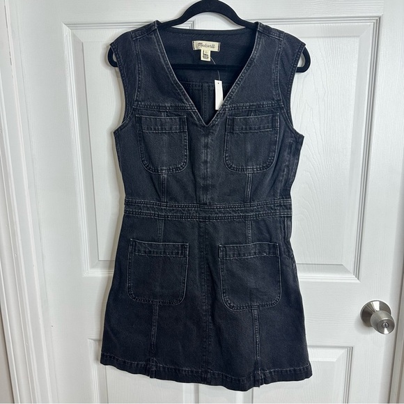 NWT Madewell Denim Cap-Sleeve Mini Dress in Tarrybrook Wash - Picture 6 of 14